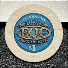 $1 EMERALD QUEEN CASINO CHIP POKER CHIP TACOMA WASHINGTON GAMBLING TOKEN