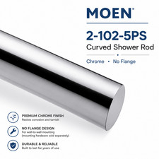 10 Pack Moen 2-102-5PS Adjustable Curved Shower Rod Less Flanges - Chrome