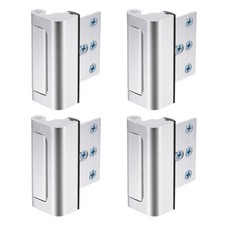 4 Set Home Security Door Lock Reinforcement Safety Latch Front Doors Silver