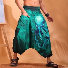 Unisex Thai Harem Pant Aladdin Boho Bohemian Loose Elephant Baggy Travel Trouser