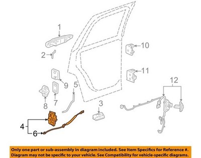 GM OEM 12-14 Escalade,Tahoe,Yukon Rear Door Lock Hardware-Lock Assy 22862033