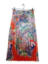 H&M Faltenrock Damen Rock Gr. DE 40 rot-blau Casual-Look