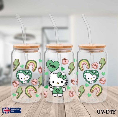Kitty UV DTF Aufkleber - 16oz Libbey Dose Glasfolie yn887