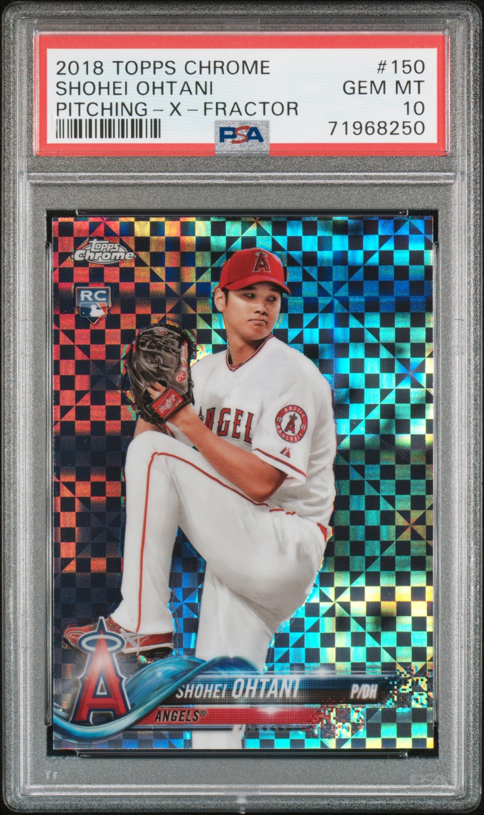 2018 TOPPS CHROME X-FRACTOR #150 SHOHEI OHTANI ROOKIE RC PSA 10