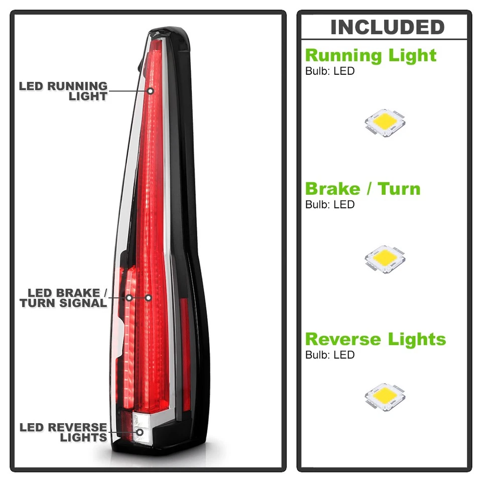 Upgrade Design For 2007-2014 Cadillac Escalade ESV LED Tail Lights Brake Lamps - Image 4 of 4