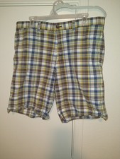 Banana Republic 100 Cotton Plaid Chino Shorts Men's sz 35x10