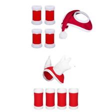 Horse Christmas Hat 4Pcs Horse Leg Wraps Horse Santa Hat Xmas Hat for Livestock