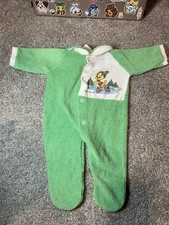 Warner Bros Tweety Bird VTG Romper 0-3 Months Green Terry Cloth Looney Tunes