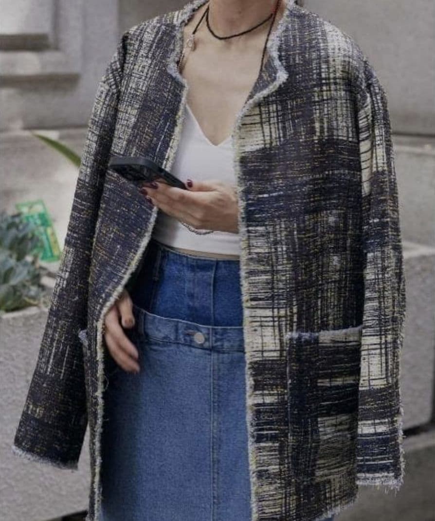 Ameri　LADY LIKE PRINT TWEEDS JACKET - image 1