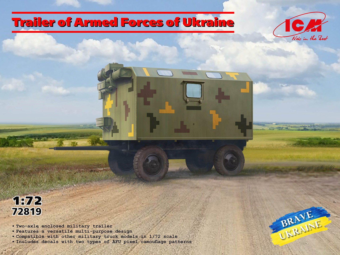 ICM 72819 Military Trailer of the Armed Forces of Ukraine Plastic Kit
