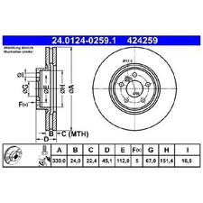 2x Bremsscheibe 26206784 vorne für BMW X2 F39 U10