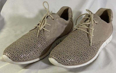 Marco Tozzi Sneaker Damen Gr. 40 Beige Glitzer Leder leicht Sommer