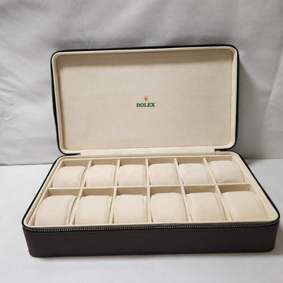 ROLEX BOX CASE HOLDER ORGANIZER STORAGE BROWN LEATHER | eBay
