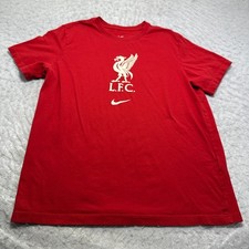 Nike Liverpool Futbol Club LFC T Shirt Red Short Sleeve Crew Mens Size Large L