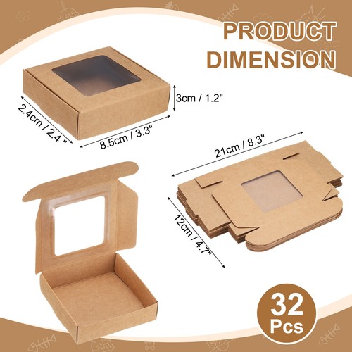 32Stk Kraft-Seifenschachteln,4,1"x4,1"x1,2" Mini Leckerli-Schachteln (Hellbraun) - Bild 2 von 7