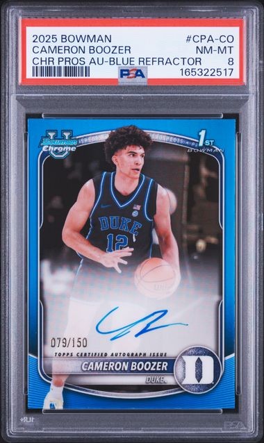 Cameron Boozer 2025 Bowman Bowman Chrome Chrome Prospect Autographs Blue