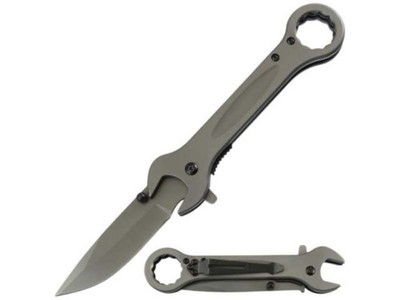 7.5'' Snake Eye Tactical Knife Wrench Tactical Assist Spring Folded Pocket Knif