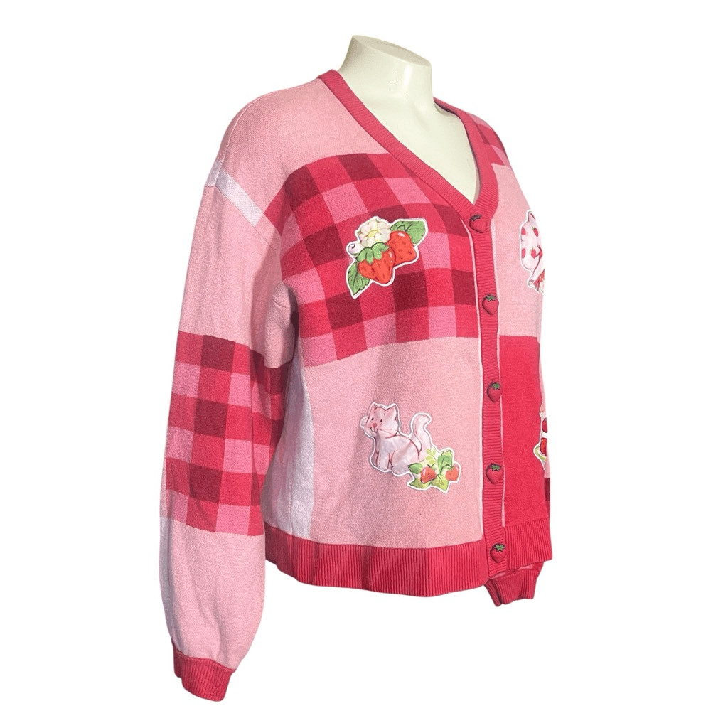 Strawberry Shortcake Button Down Patchwork Gingha… - image 3