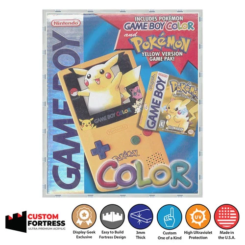 Custom Acrylic Hard Case for GAME BOY COLOR POKEMON YELLOW Video Game Box