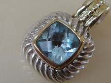 DAVID YURMAN 14K GOLD ,SS ALBION BLUE TOPAZ ENHANCER