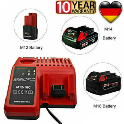 12V 18V M18 Li-Ion Akku Smart Ladegerät M12 -18C Schnell-ladegerät Für Milwaukee