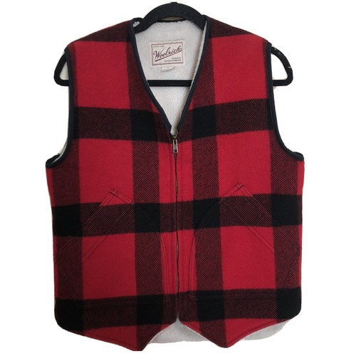 Black Buffalo Plaid Wool Vest Sturdy 