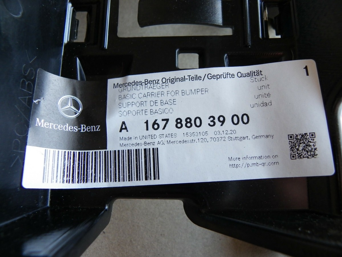 Original Mercedes Benz W167 Halter A1678803900 Stoßfänger hinten 