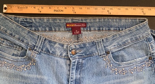 Neeso Premium Jeans W Bootcut Size 18 Embellished/ Embroidered Pockets - Picture 5 of 13