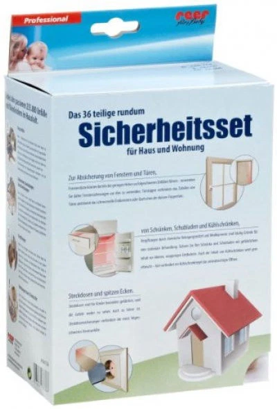 Juego de seguridad Reer 36 piezas protección de enchufes cerradura de armario protección de esquina ++mercancía de segunda mano