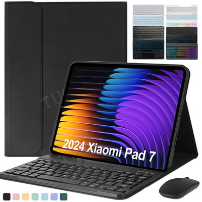 Für Xiaomi Mi Pad 7 & 7 Pro 11.2'' 2024 QWERTZ Bluetooth Tastatur Hülle Mit Maus
