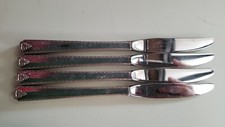 4 ANTIQUE VINTAGE COLLECTIBLE KNIVES 8.5" SILVER PLATE - HOLLOW HANDLE
