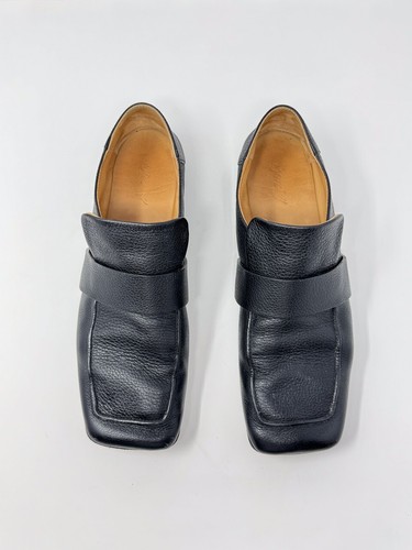 Marsell Herren Schuhe Schwarz Spatola Eckige Zehe Leder Halbschuh Italienisch 39,5 US 6,5 - Bild 2 von 10