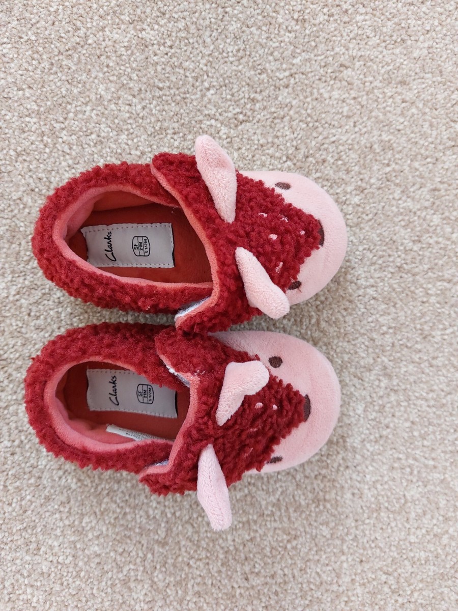 Clarks Girls Slippers Hedgehog Pink Purple Infant Kids UK 5F Great