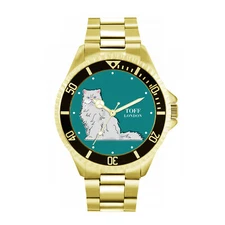 Toff London TLWL-9166 Mens White Persian Cat Watch