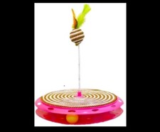 Interactive Cat Toy Wobble Track W/ Rope Scratcher  Feather Toy Enrichment Toy