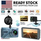 Touch Screen Dash Cam 4" 1080P Dual Lens Car DVR Recorder Front And Rear Camera