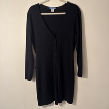 White  Warren Womens Front Button Lightweight Long Sweater Duster Size Large