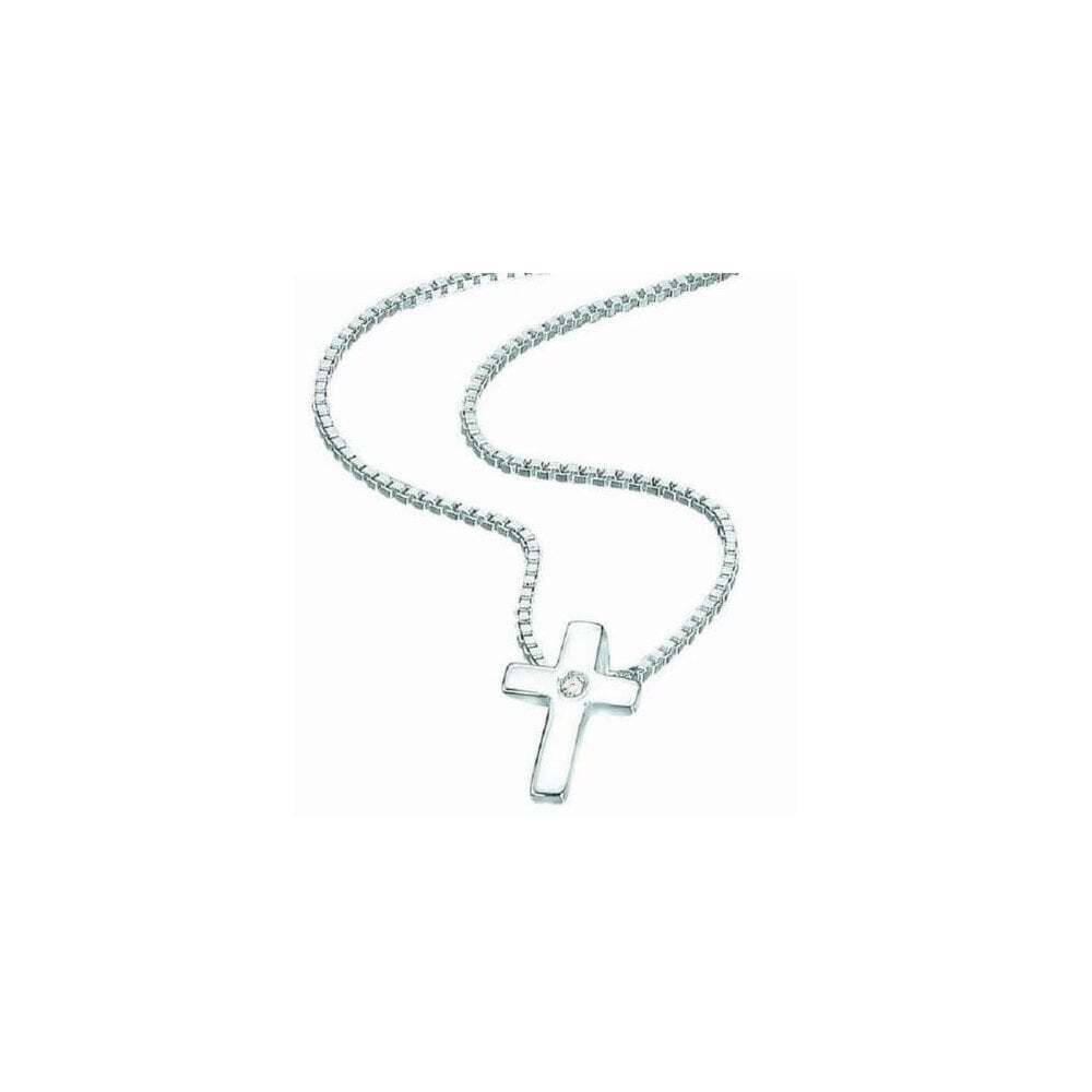 D for Diamond Sterling Silver Childrens Cross and Chain P800 for sale
