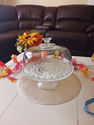 Vintage Anchor Hocking Crystal Cake Plate