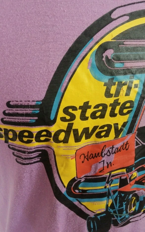 Camiseta De Colección Delgada Años 70 80 Sprint Coche Pantalla Estrellas Tri State Speedway XL Carreras Foto 4 de 4