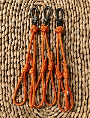 Duck Goose Waterfowl Removable Paracord Lanyard Orange Double Loop Drops 