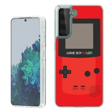 (Red GameBoy)Rugged TPU phone case cover(Clear)for Samsung Galaxy S21+ Plus 5G