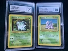NIDORAN #55 CGC 10 -1999 Pokemon Base Set. Nidoran #57/64 CGC 7 -1999 Jungle Set