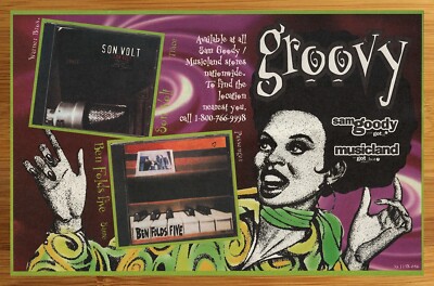 1990s Son Volt Trace/Ben Folds Five Vintage Print Ad/Poster Album CD LP Art 90s
