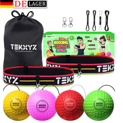 Reflexball Herausforderer BRG Family Pack 4 Boxbälle mit Stirnband für Boxing DE