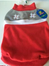 DOG PET FLEECE PULLOVER SNOWFLAKE DESIGN RED IN COLOR SIZE LARGE & EXTRA LARG3