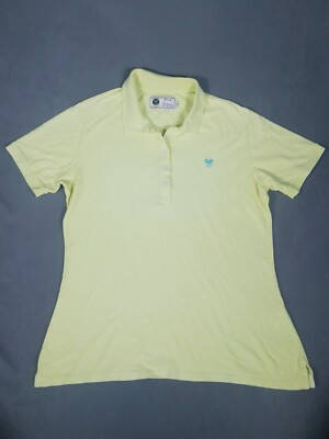 Vintage Wimbledon Tennis Poloshirt Damen 14 gelb AELTC Lawn Club 90er Retro