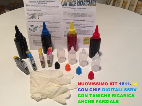 KIT CARTUCCE RICARICABILI PIENE PER Expression Home XP-402, XP-312,XP-322