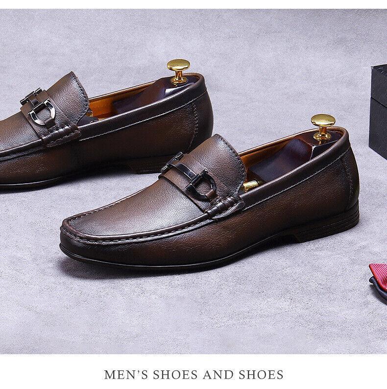 SAOLA Mocassini da uomo British Chains pull on abito da guida casual in pelle scarpe da lavoro