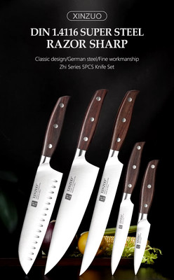 XINZUO Hohe Qualität 3,5+5+8+8+8 ''Schäl Utility Cleaver Kochmesser Edelstahl